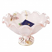 Фруктовница на ножке розовая White Cristal 27 см