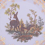 Набор тарелок Queen's Crown Aristokrat Охота зеленая 19 см