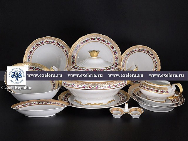 Столовый сервиз Анжелика Полевой букет Слоновая Кость MZ на 6 персон 26 предметов