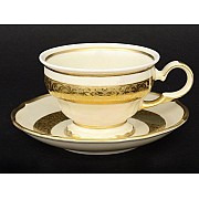 Набор чайных пар 250 мл Анжелика Золотая лента MZ (6 пар)