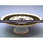 Тарелка для торта на ножке 30 см Магнолия Охота Зеленая MZ