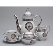 Кофейный сервиз Магнолия Медуза Горгона платина MZ на 6 персон