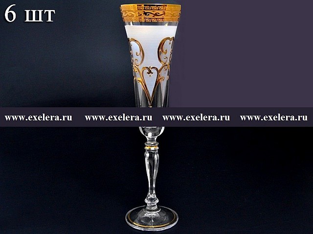 Набор фужеров для шампанского 180 мл Виктория Версаче R-G фон Bohemia Crystal