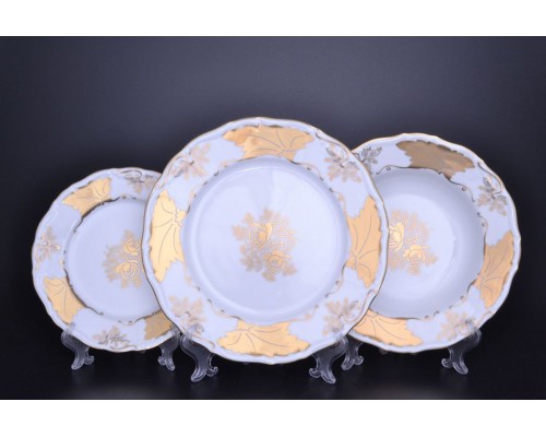 Набор тарелок Мария Луиза Кленовый лист Белый Carlsbad на 6 персон 18 шт