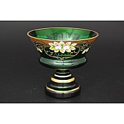 Конфетница Лепка Зеленая B-P Bohemia Crystal 17 см