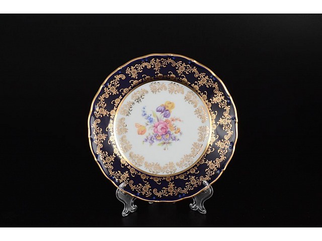 Набор тарелок 17 см Офелия Полевой цветок Кобальт MZ 6 шт