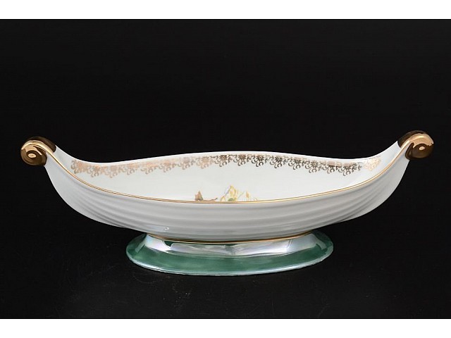 Конфетница ладья 26 см Охота зеленая Корона Queens Crown