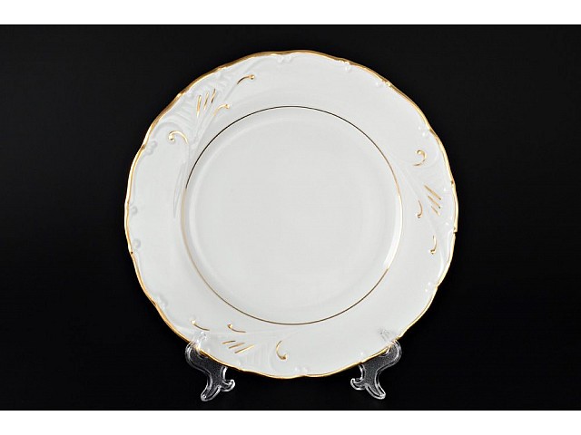 Набор тарелок 25 см Лиана Золотой узор MZ 6 шт