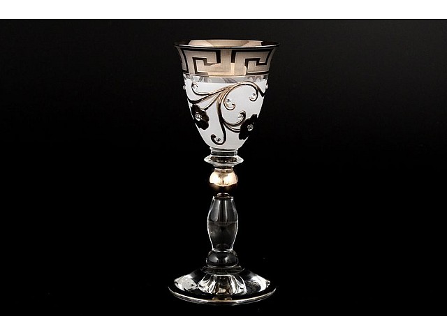 Набор рюмок для водки 60 мл Грация Костка Кутка платина R-G фон Bohemia 6 шт