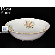 Набор салатников 13 см Лиана Зеленый цветок MZ 6 шт