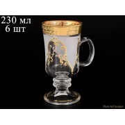 Набор кружек для воды 230 мл Венеция Версачи U-R фон Bohemia Crystal 6 шт