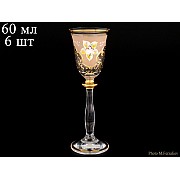 Набор рюмок для водки 60 мл Анжела U-R фон золотой Bohemia Crystal