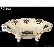 Фруктовница (Барбарина) 32 см Анжелика Слоновая кость синяя Роза MZ