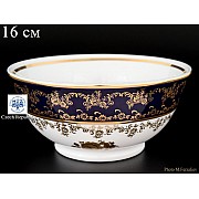 Пиала на ножке 16 см Офелия Золотая роза Кобальт Мелкий узор MZ