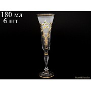 Набор фужеров для шампанского 180 мл Виктория белый фон K-A Bohemia 6 шт
