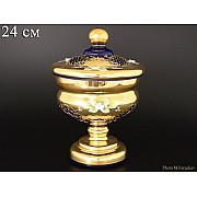 Конфетница Bohemia 24см синяя