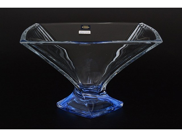 Фруктовница 32 см Quadro Bohemia Crystal синяя Фруктовница 32 см Quadro Bohemia Crystal синяя