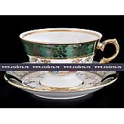 Набор чайных пар Зеленая Мадонна Royal Czech Porcelain на 6 персон