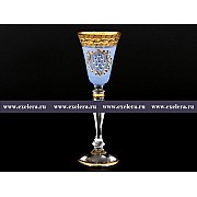 Набор рюмок для водки 50 мл Виктория Версаче Стразы R-G синий фон Bohemia 6 шт