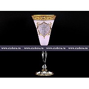 Набор бокалов для вина 230 мл Виктория Версаче Стразы R-G розовый фон розовые камни Bohemia 6 шт