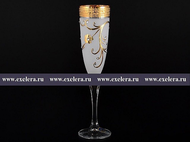 Набор фужеров для шампанского 200 мл Элизабет Версаче Кутка Стразы Bohemia Crystal 6 шт