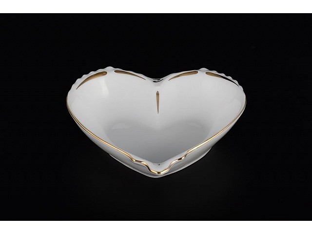 Конфетница сердце 15 см Золотая полоса Корона Queens Crown