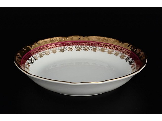 Набор салатников 19 см Thun Констанция Рубин Золотой орнамент (6 ш