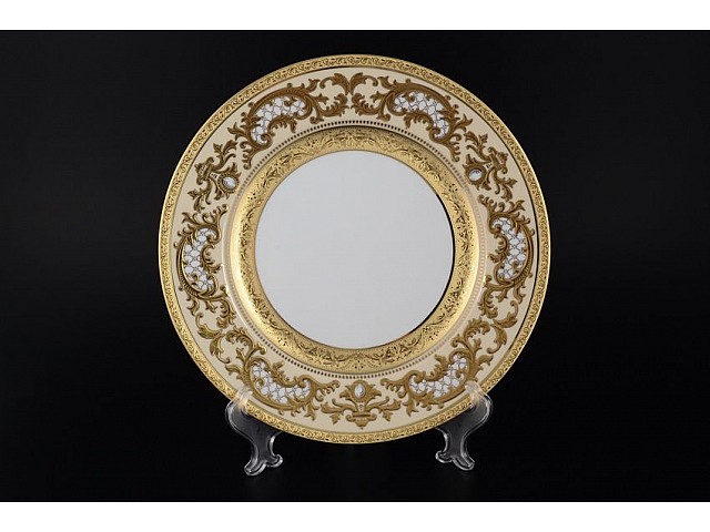 Набор тарелок 27 см Falkenporzellan Alena 3D Creme Gold Constanza 6 шт Набор тарелок 27 см Falkenporzellan Alena 3D Creme Gold Constanza 6 шт
