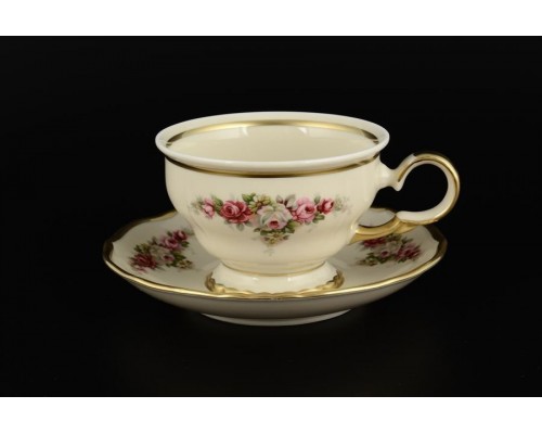 Набор чайных пар 250 мл Анжелика Слоновая кость MZ (6 пар)