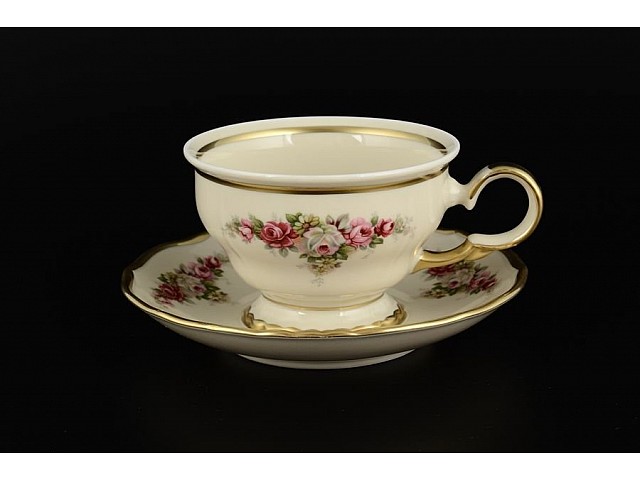 Набор чайных пар 250 мл Анжелика Слоновая кость MZ (6 пар)