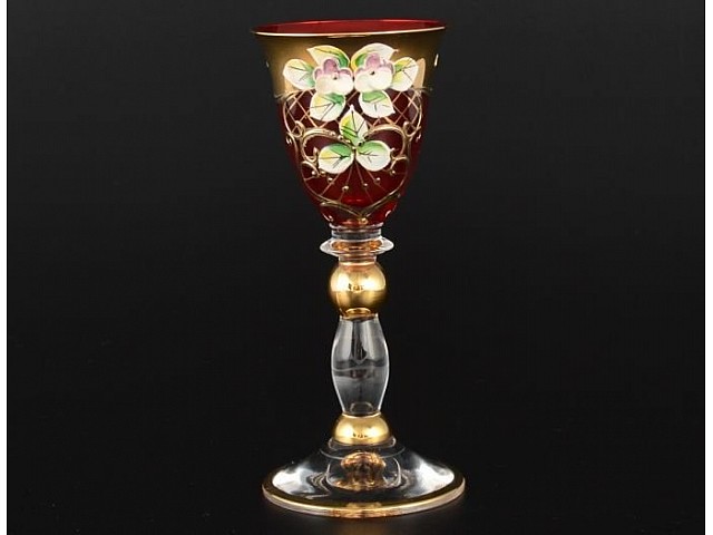 Набор рюмок для водки 60 мл Анжела Лепка черная B-P Bohemia Crystal