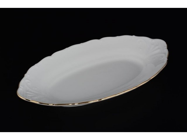 Блюдо овальное 26 см Лиана Белый узор MZ