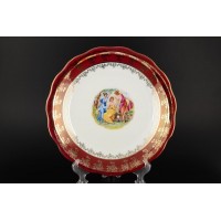 Блюдо круглое 30 см Красная Мадонна Royal Czech Porcelain 6 шт