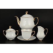 Чайный сервиз Рококо Отводка золото Royal Czech Porcelain