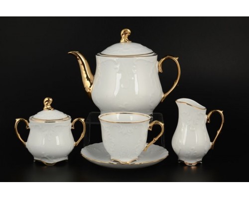 Чайный сервиз Рококо Отводка золото Royal Czech Porcelain