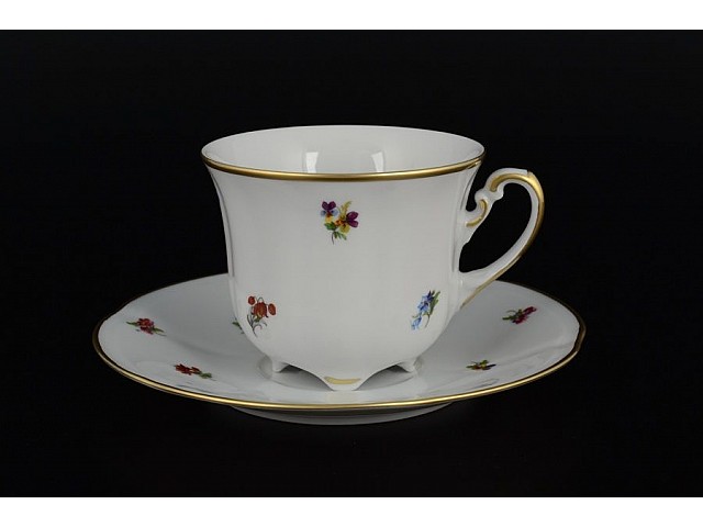 Набор чайных пар Болеро Мелкие цветы Royal Czech Porcelain