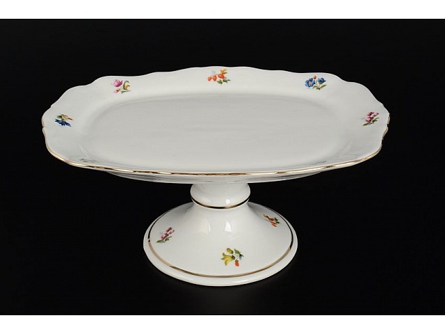 Блюдо квадратное Мелкие цветы отводка золото Queens Crown 21 см