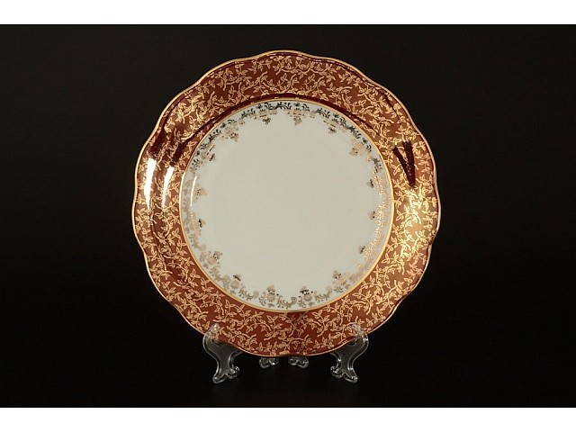 Набор тарелок 21 см Красная паутинка Royal Czech Porcelain