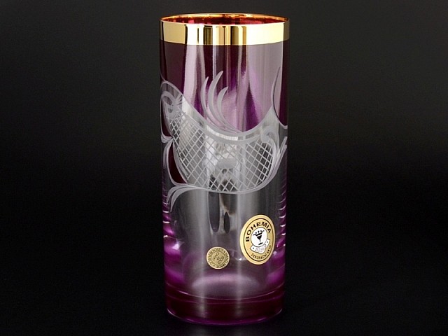 Набор стаканов для воды E-V Bohemia Crystal фиолетовый 300 мл