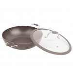 Сковорода вок Dark chocolate Repast со стеклянной крышкой 30 см 4 л