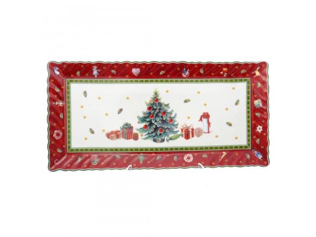 Блюдо прямоугольное Repast Christmas world Bordo 37*18 см