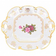 Блюдо фигурное Queen's Crown Роза перламутр 32 см