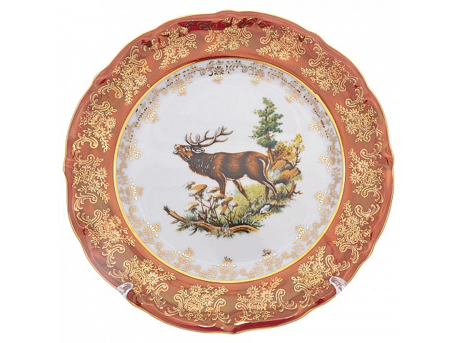 Набор тарелок Repast Охота красная Мария-тереза R-C 25 см