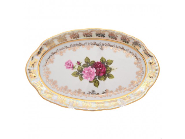 Блюдо овальное Queen's Crown Aristokrat Роза 25 см