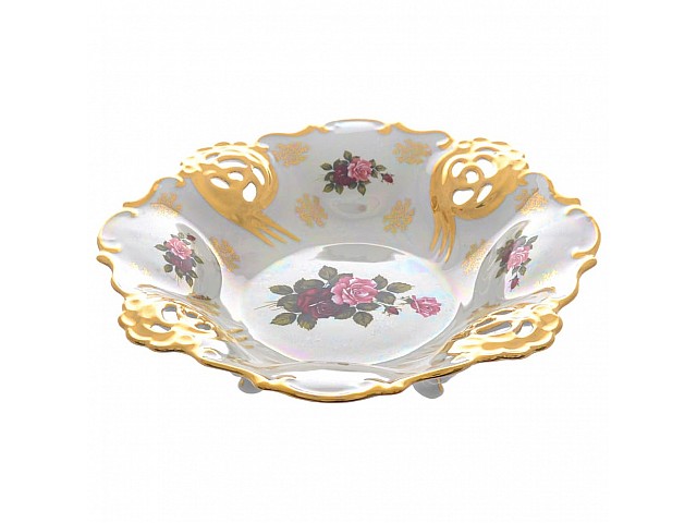 Фруктовница Queen's Crown Роза перламутр 33 см