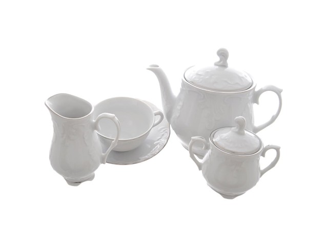 Чайный сервиз Repast Rococo Платиновая полоса на 6 персон 15 предметов