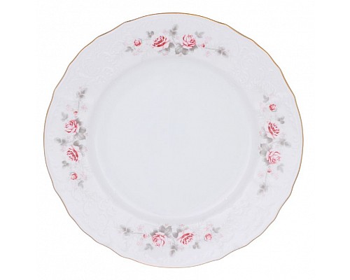 Набор тарелок 27 см Бернадотт Серая роза золото 6 шт