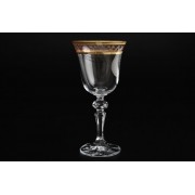 Набор бокалов для вина 170 мл Кристина Золотой лист Bohemia Crystal 6 шт