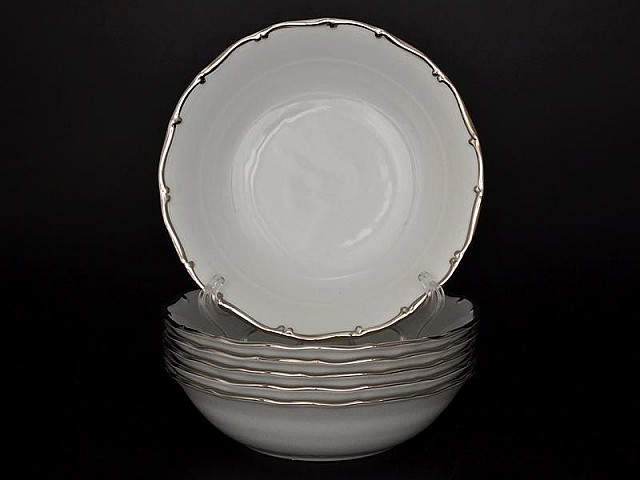 Набор салатников 19 см Анжелика Отводка платина MZ 6 шт