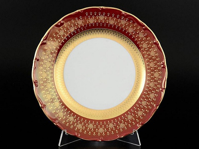 Набор тарелок 25 см Мария Луиза Лилия Красная Carlsbad 6 шт